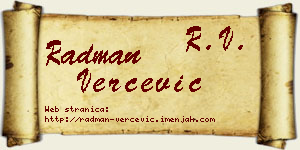 Radman Verčević vizit kartica